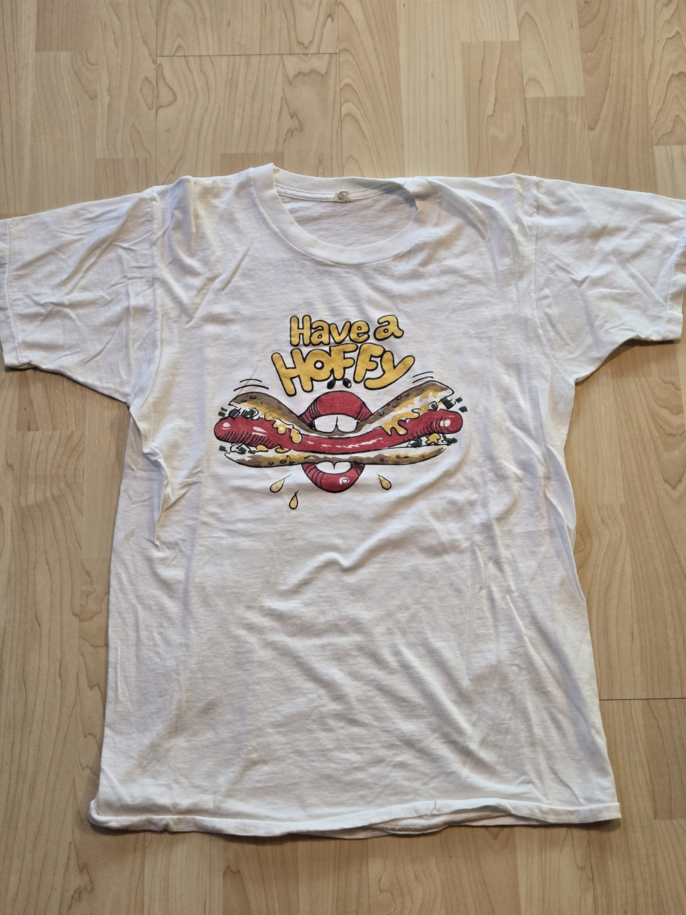 Vintage 90s Hot Dog Have a Hoffy Made In Usa Shirt Large